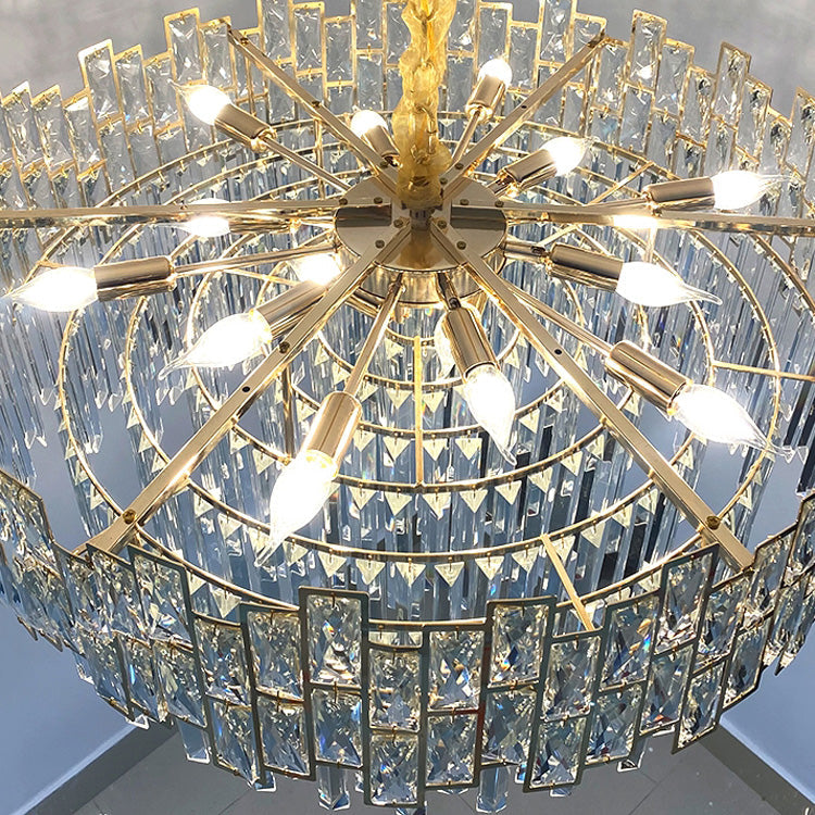 Handcrafted crystal detail on Palo round chandelier