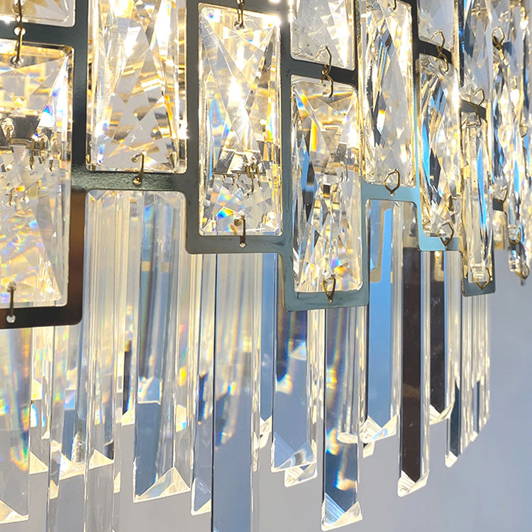 Handcrafted crystal detail on Palo round chandelier