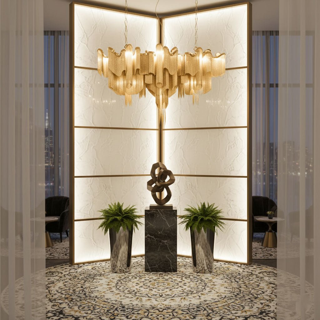 Stream Chain Chandelier-Chandelier-Manorlights