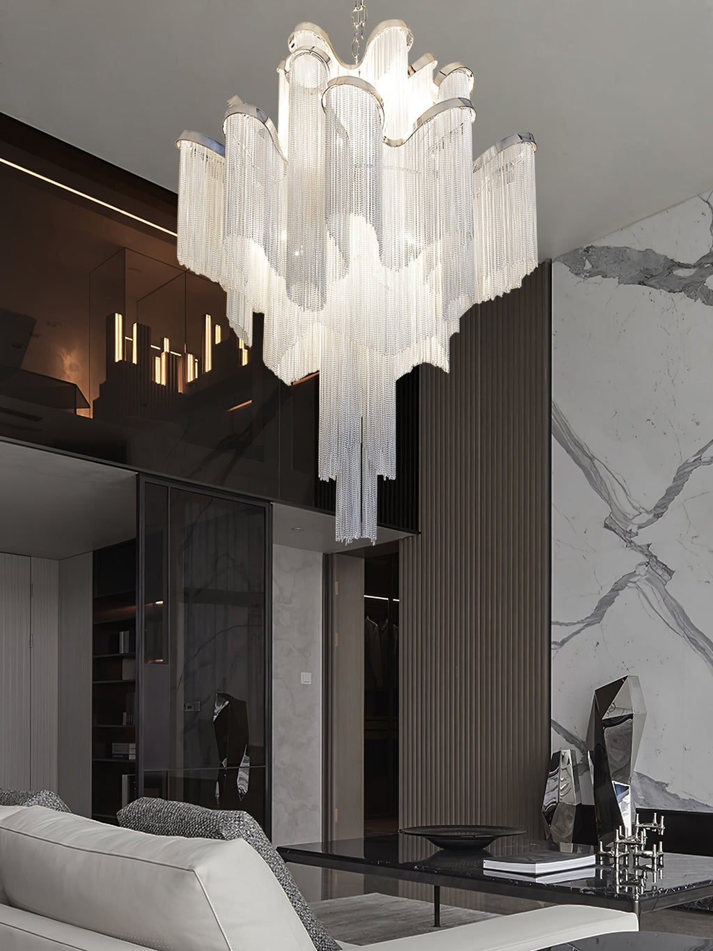 Stream Chain Chandelier-Chandelier-Manorlights