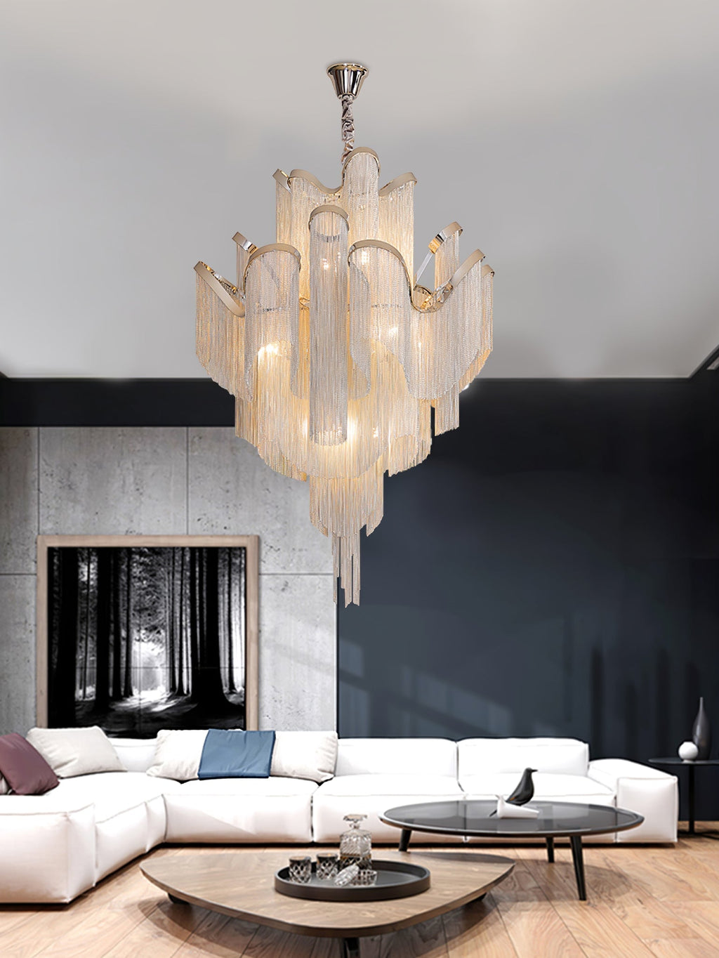 Stream Chain Chandelier-Chandelier-Manorlights