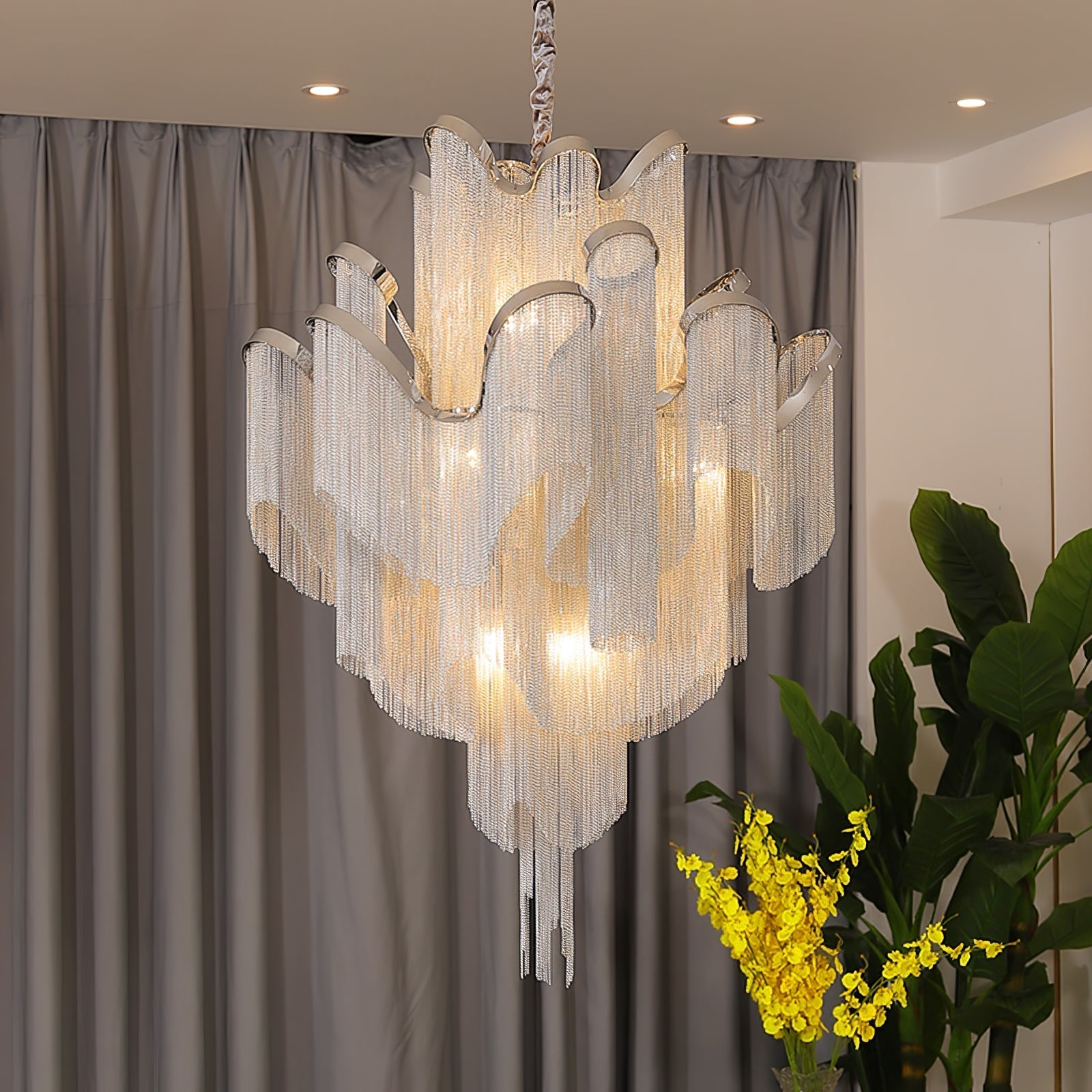 Stream Chain Chandelier-Chandelier-Manorlights