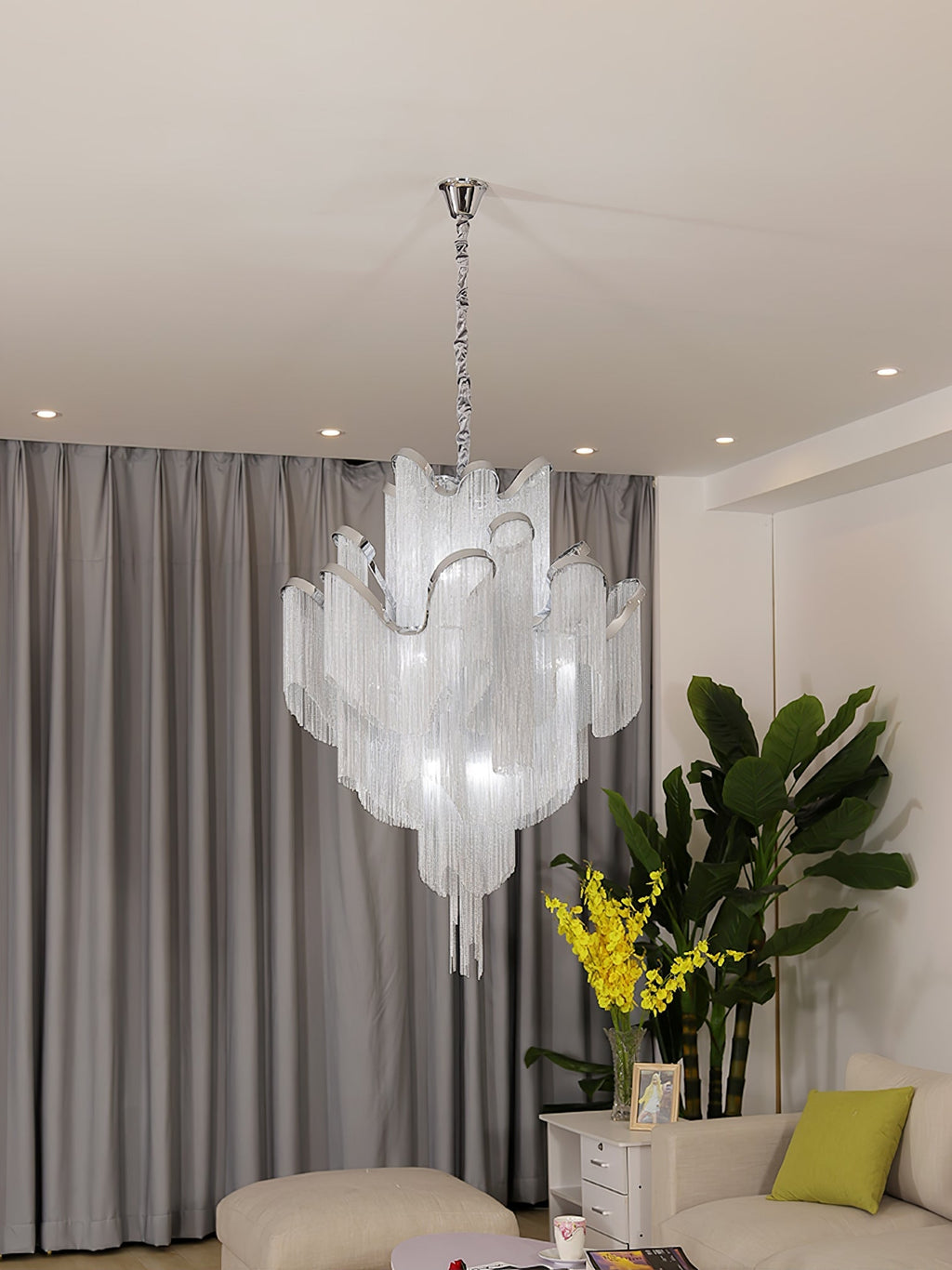 Stream Chain Chandelier-Chandelier-Manorlights
