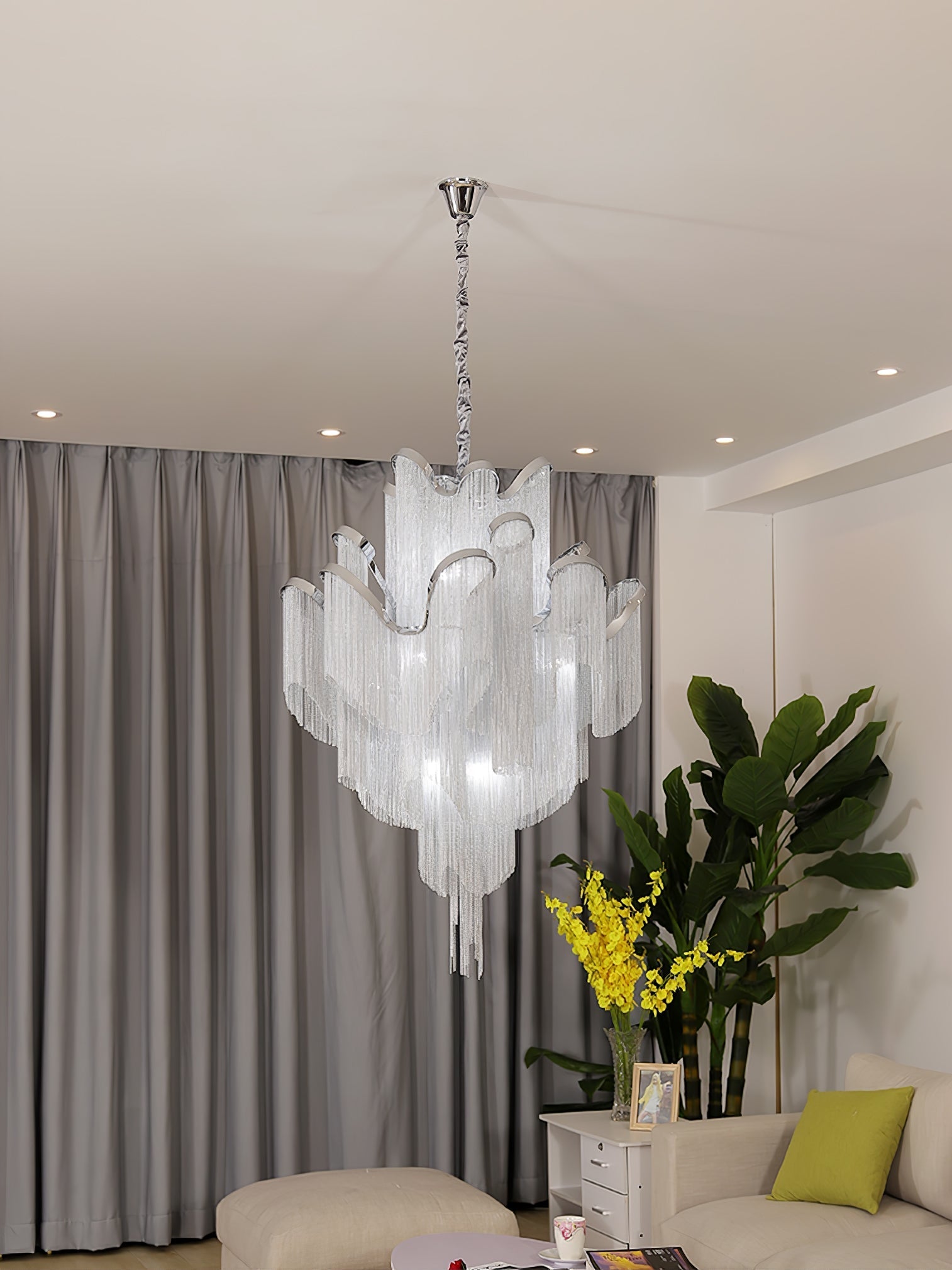 Stream Chain Chandelier-Chandelier-Manorlights