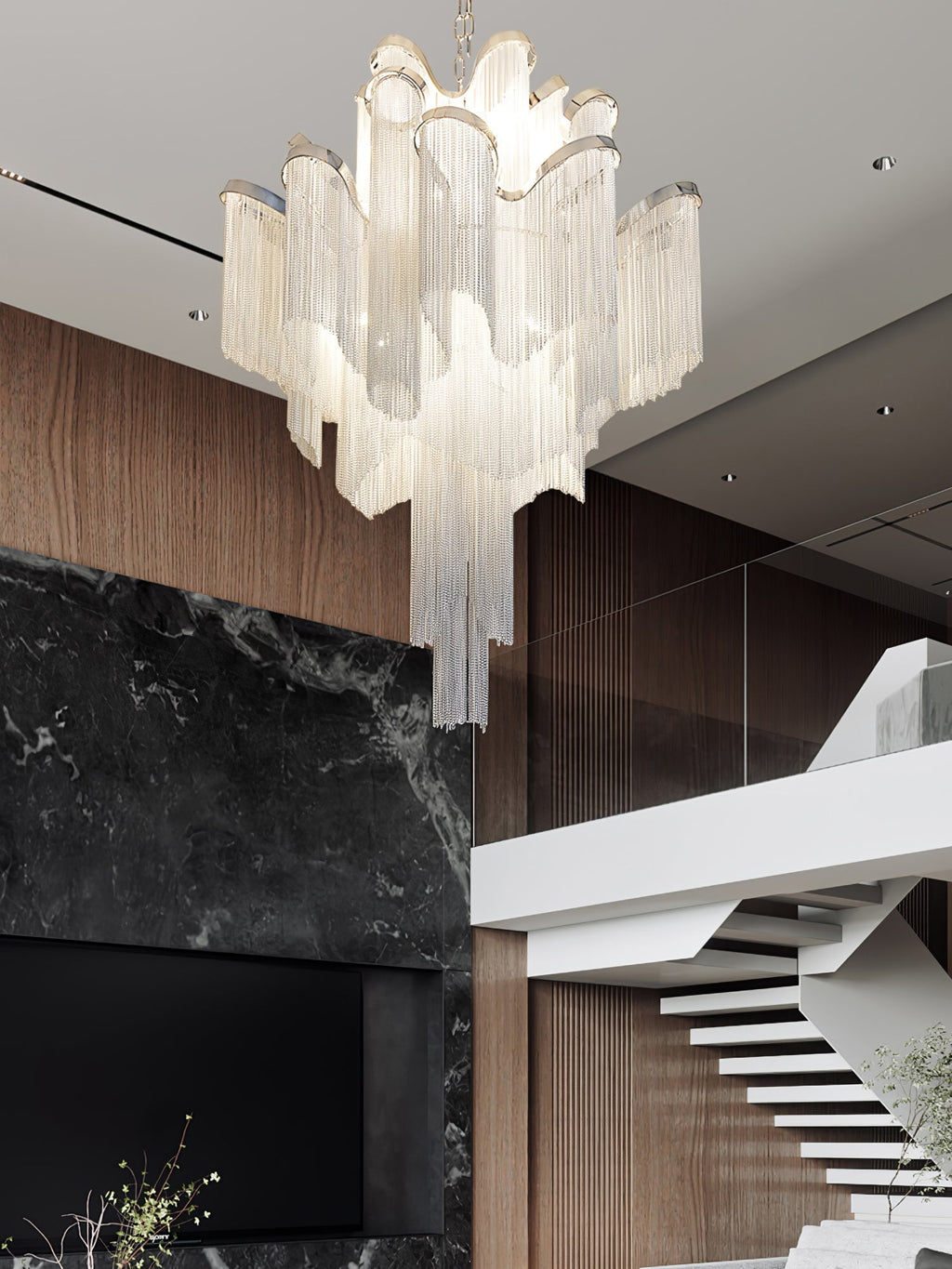 Stream Chain Chandelier-Chandelier-Manorlights