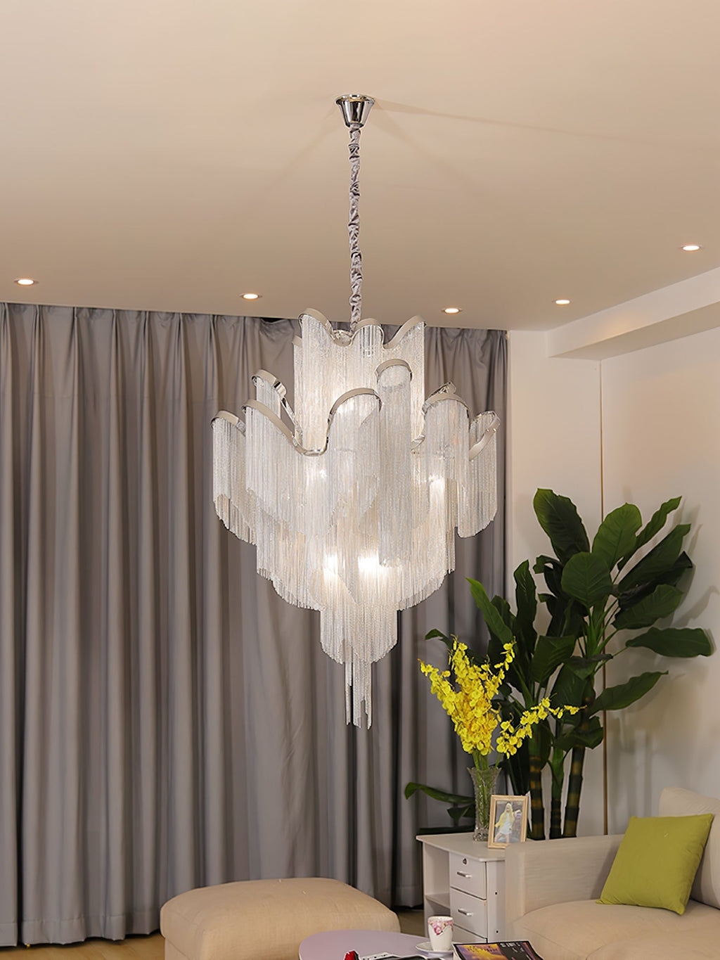 Stream Chain Chandelier-Chandelier-Manorlights