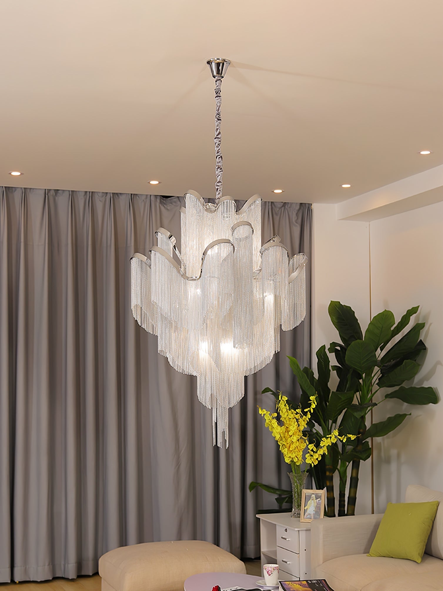 Stream Chain Chandelier-Chandelier-Manorlights