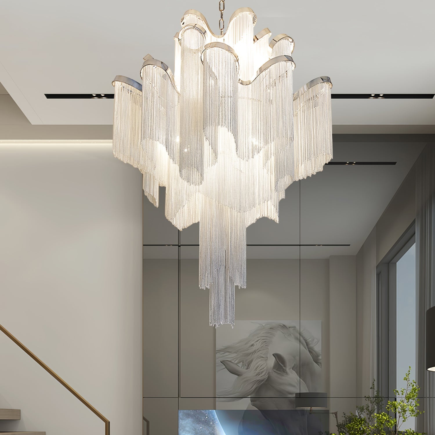 Stream Chain Chandelier-Chandelier-Manorlights