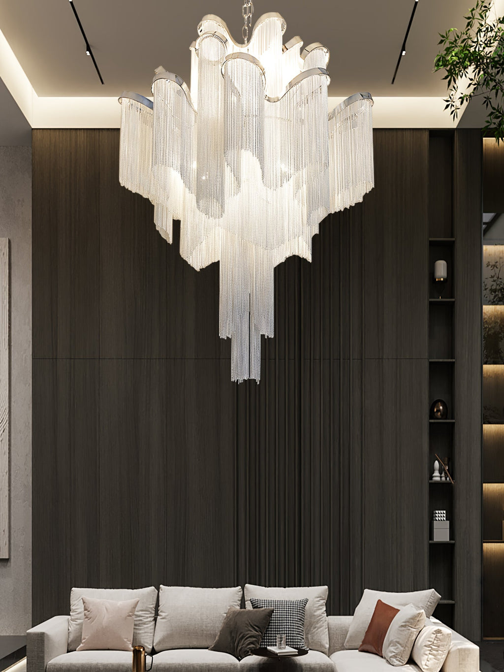 Stream Chain Chandelier-Chandelier-Manorlights