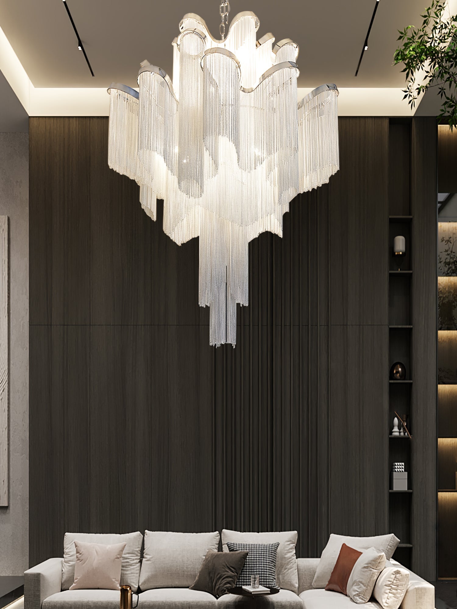 Stream Chain Chandelier-Chandelier-Manorlights