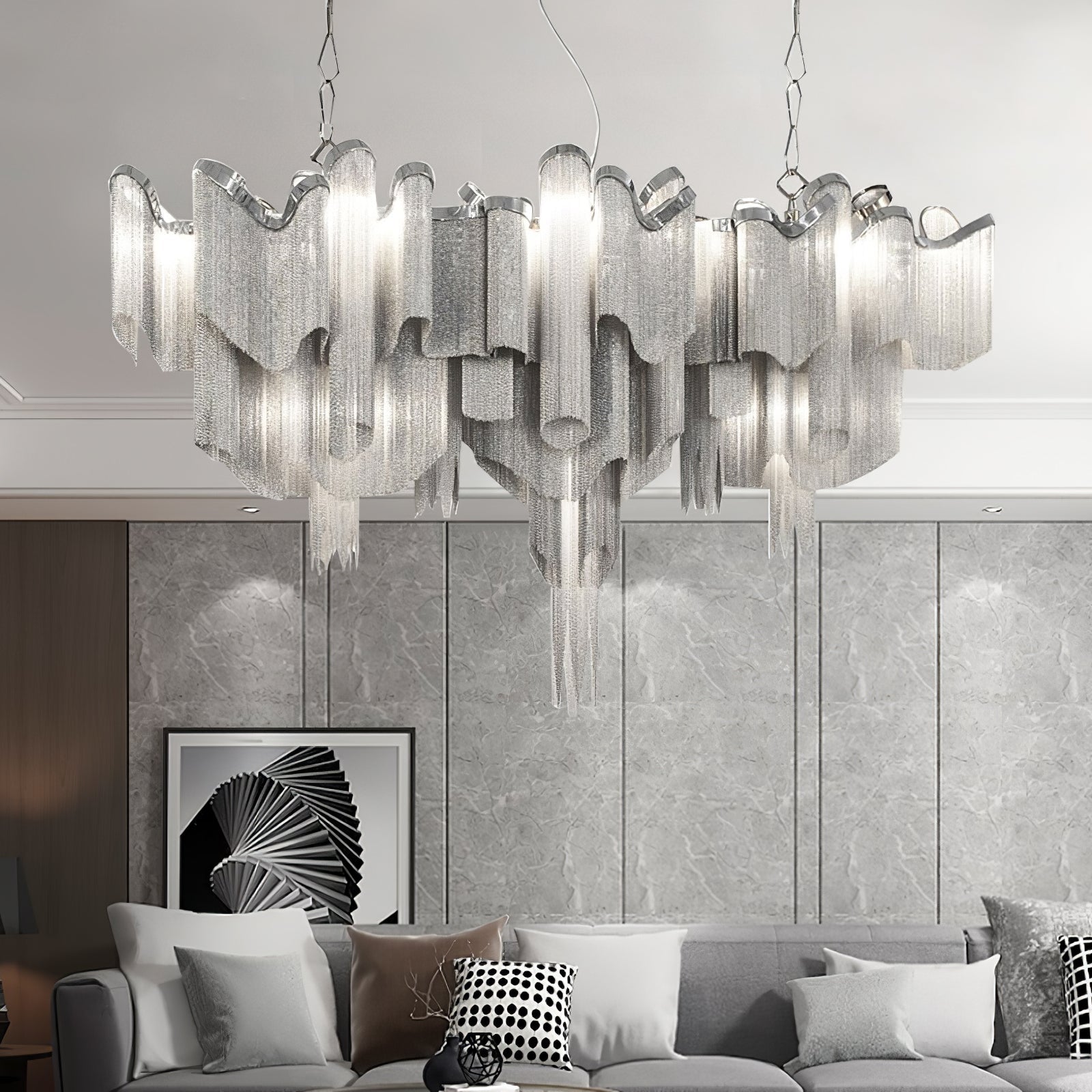 Stream Chain Chandelier-Chandelier-Manorlights