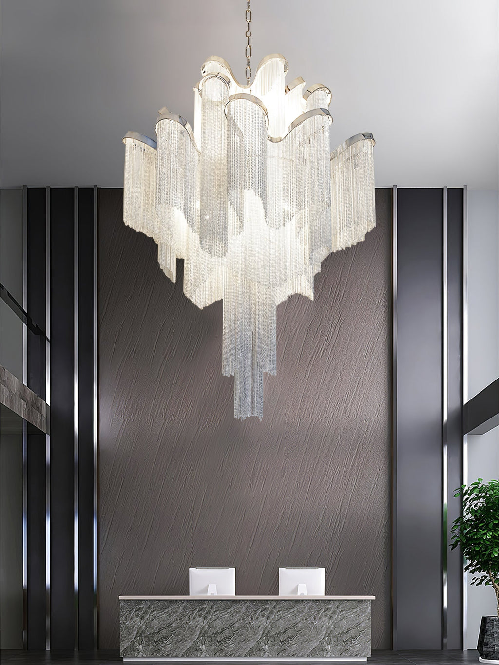 Stream Chain Chandelier-Chandelier-Manorlights
