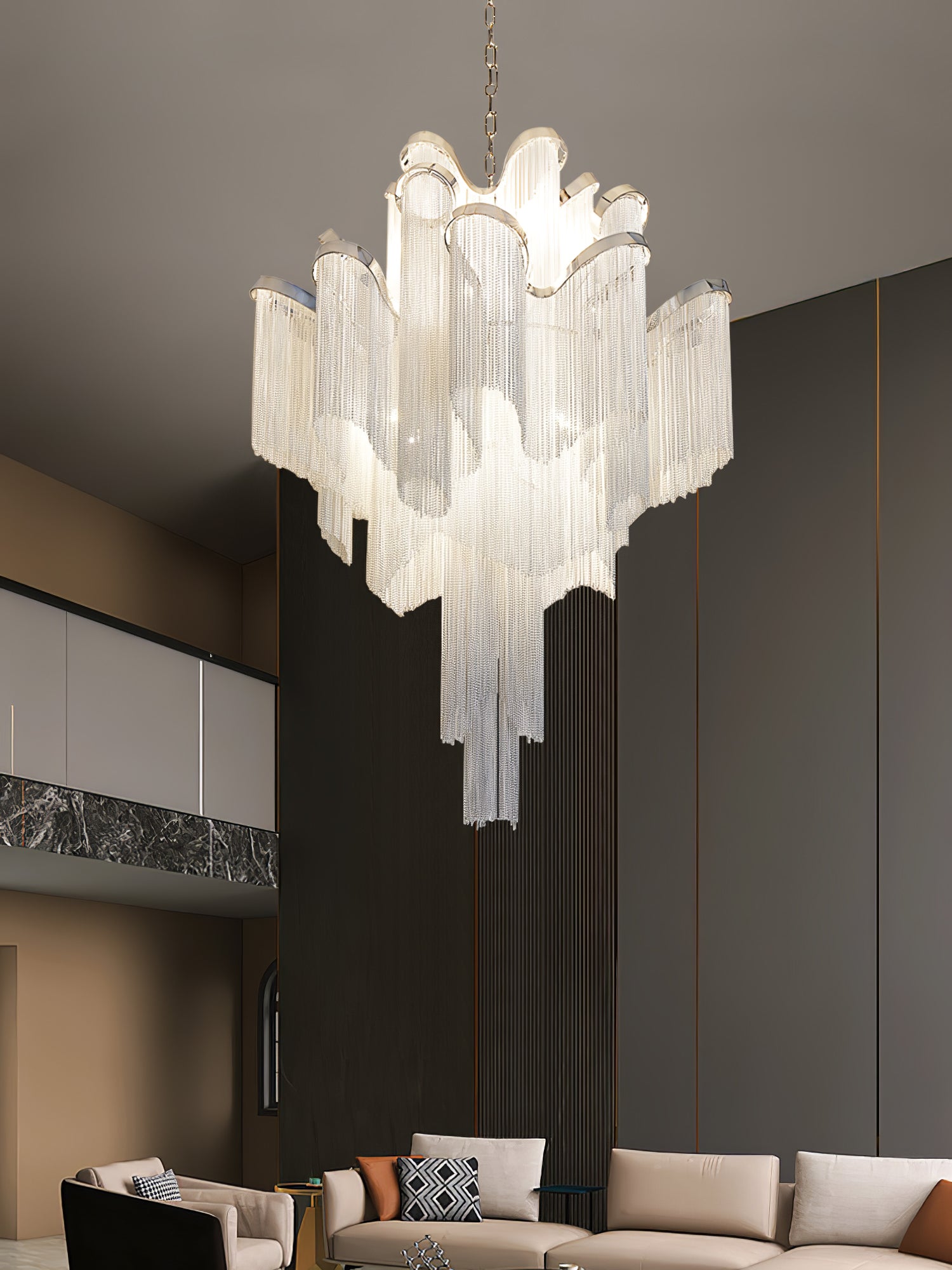 Stream Chain Chandelier-Chandelier-Manorlights