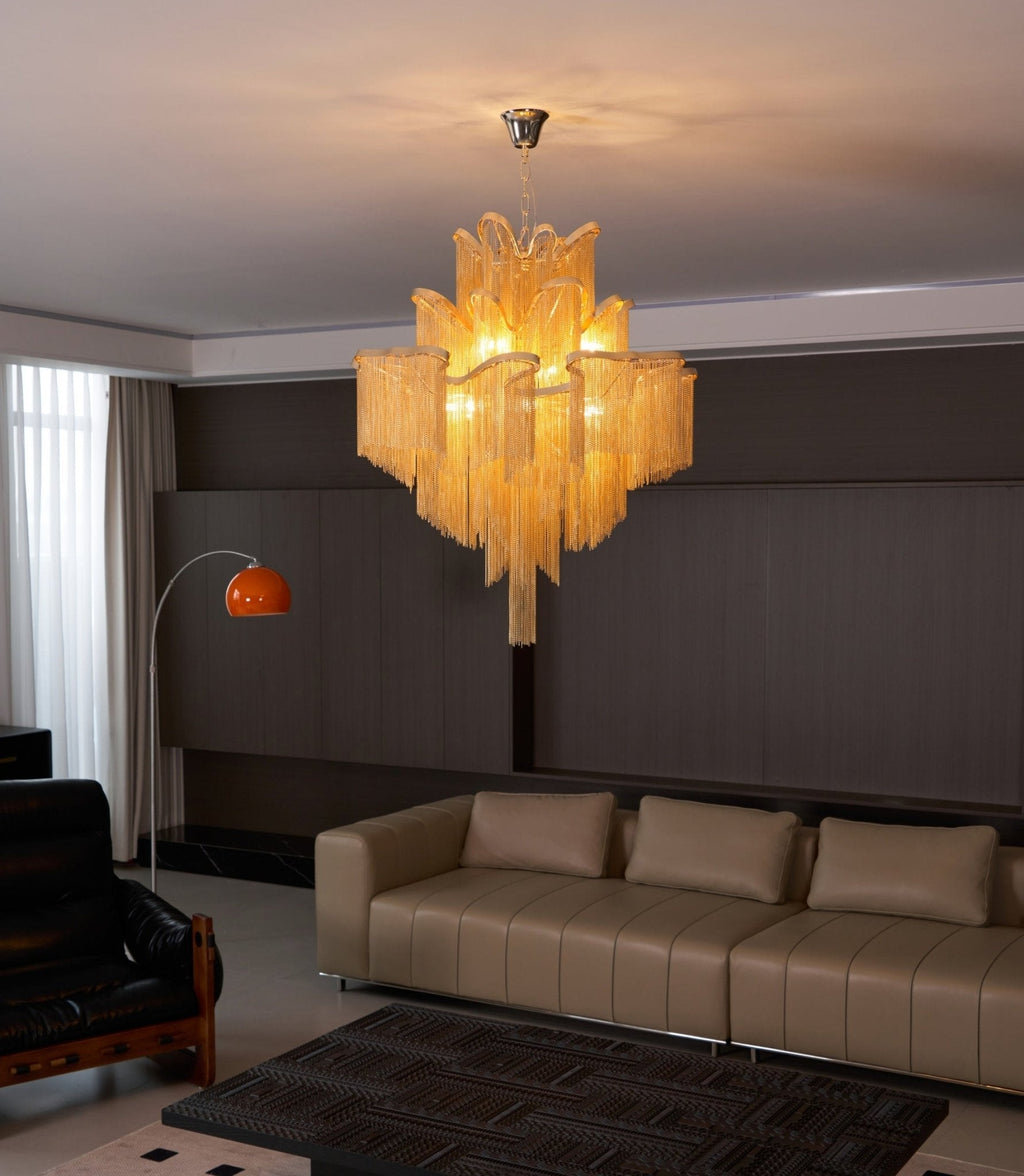 Stream Chain Chandelier-Chandelier-Manorlights