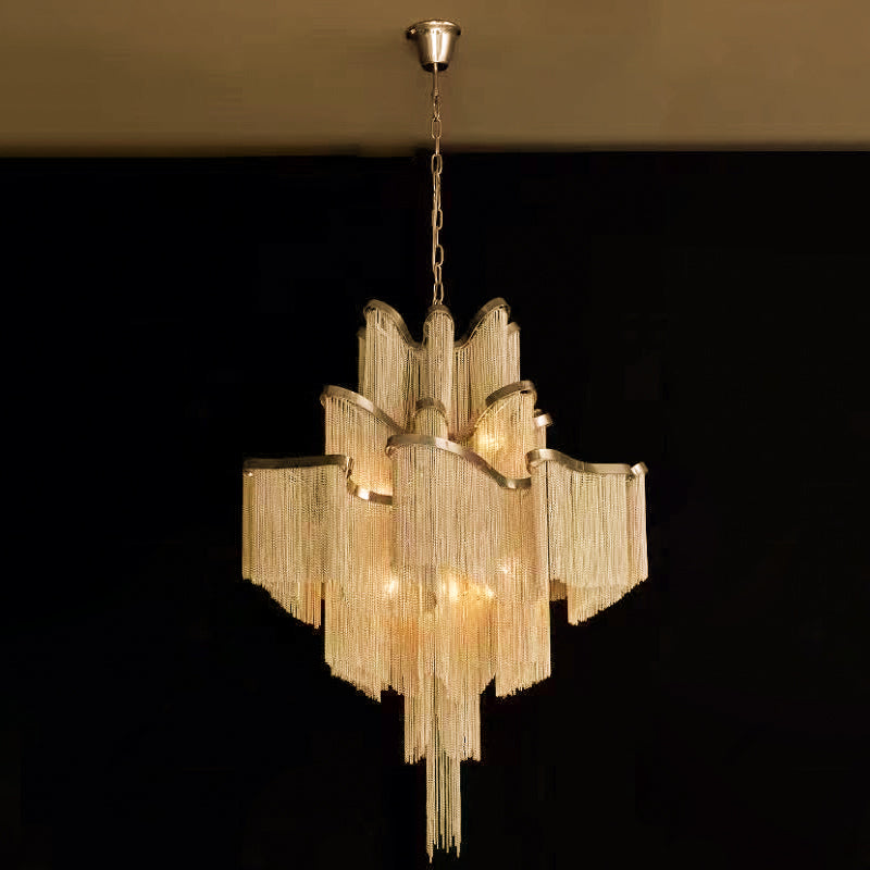 Stream Chain Chandelier-Chandelier-Manorlights