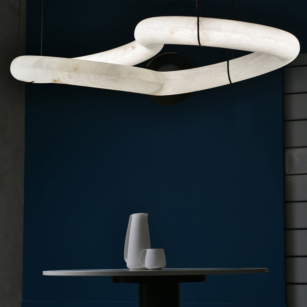 Streamlined Alabaster Pendant Lamp by Manor Lights