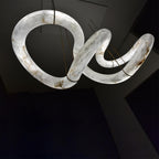 Streamlined Alabaster Pendant Lamp by Manor Lights