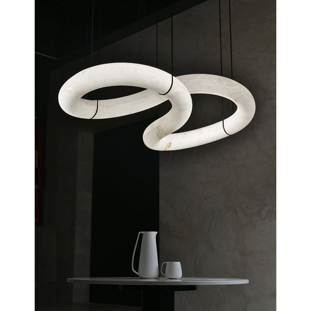 Streamlined Alabaster Pendant Lamp by Manor Lights