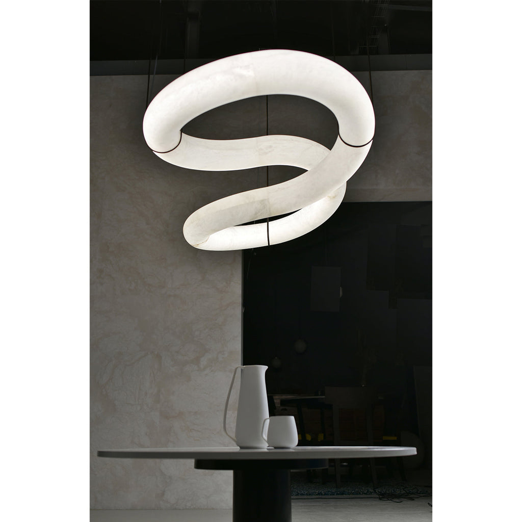 Streamlined Alabaster Pendant Lamp by Manor Lights