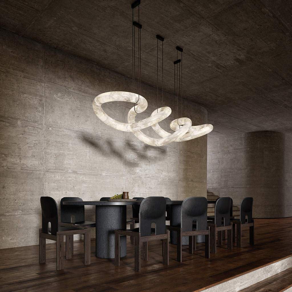 Streamlined Alabaster Pendant Lamp by Manor Lights