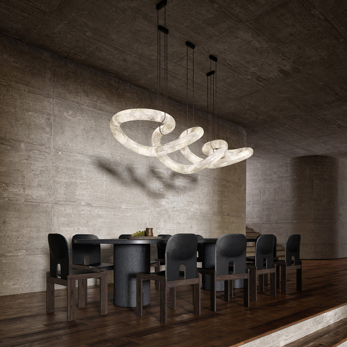 Streamlined Alabaster Pendant Lamp by Manor Lights