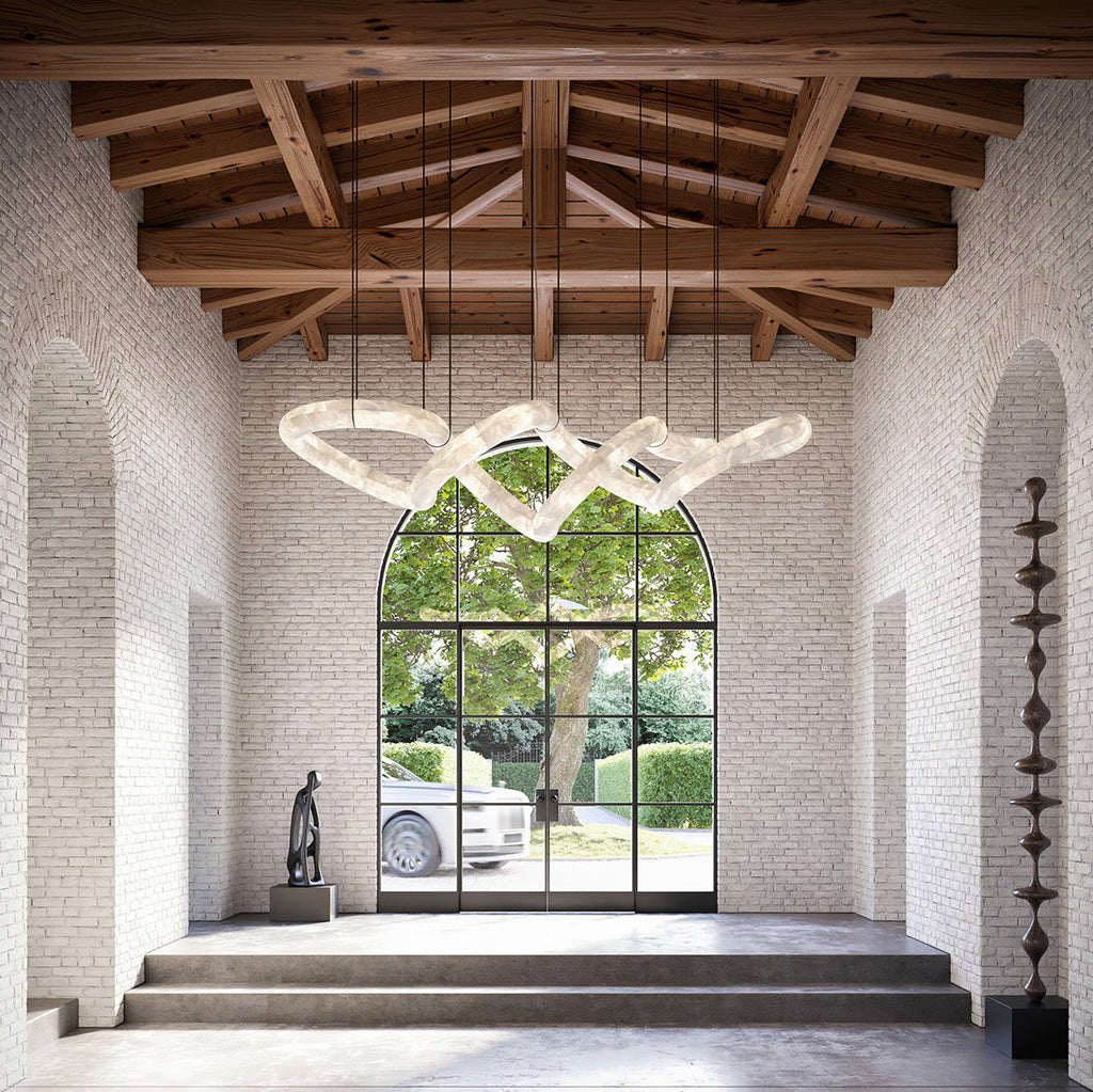 Streamlined Alabaster Pendant Lamp by Manor Lights