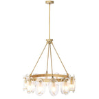 Sublime Modern Brass Chandelier Antique Brass Finish/Bevelled Glass