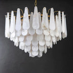 Alabaster Feathery Chandelier-chandeliers for dining room,chandeliers for stairways,chandeliers for foyer,chandeliers for bedrooms,chandeliers for kitchen,chandeliers for living room-Manorlights