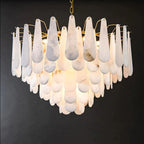 Alabaster Feathery Chandelier-chandeliers for dining room,chandeliers for stairways,chandeliers for foyer,chandeliers for bedrooms,chandeliers for kitchen,chandeliers for living room-Manorlights