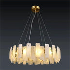 Dien Alabaster Round Chandelier-chandeliers for dining room,chandeliers for stairways,chandeliers for foyer,chandeliers for bedrooms,chandeliers for kitchen,chandeliers for living room-Manorlights