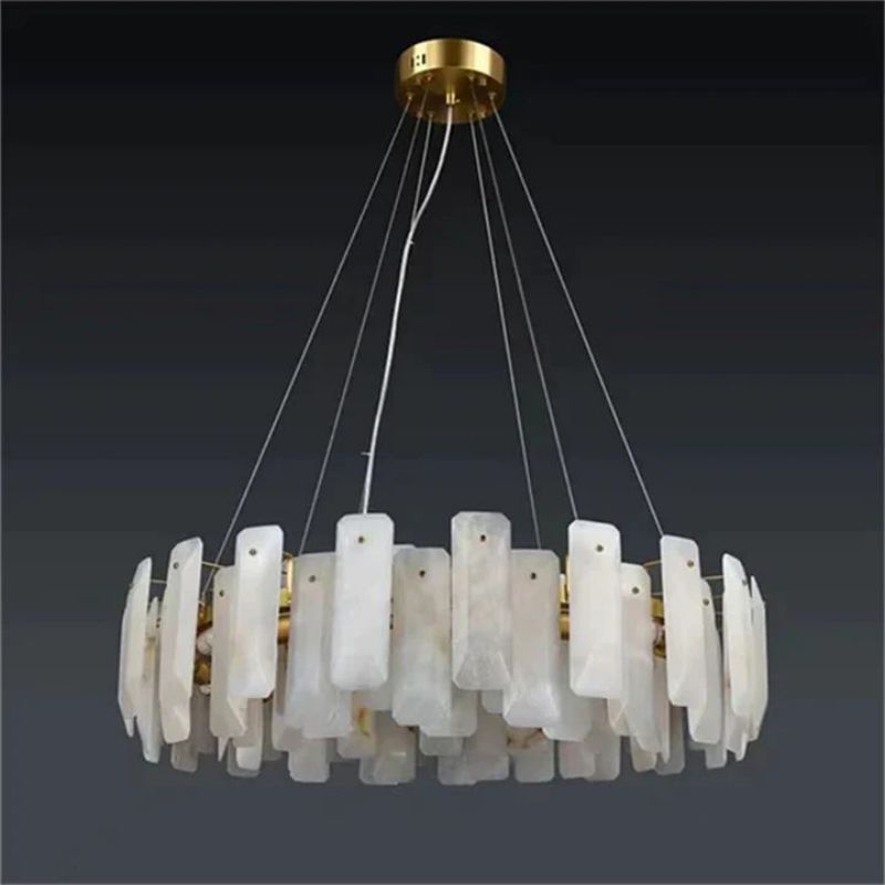 Dien Alabaster Round Chandelier-chandeliers for dining room,chandeliers for stairways,chandeliers for foyer,chandeliers for bedrooms,chandeliers for kitchen,chandeliers for living room-Manorlights