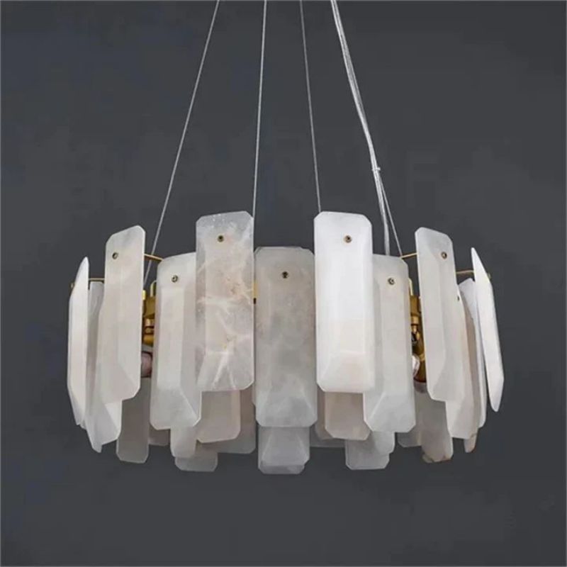 Dien Alabaster Round Chandelier-chandeliers for dining room,chandeliers for stairways,chandeliers for foyer,chandeliers for bedrooms,chandeliers for kitchen,chandeliers for living room-Manorlights