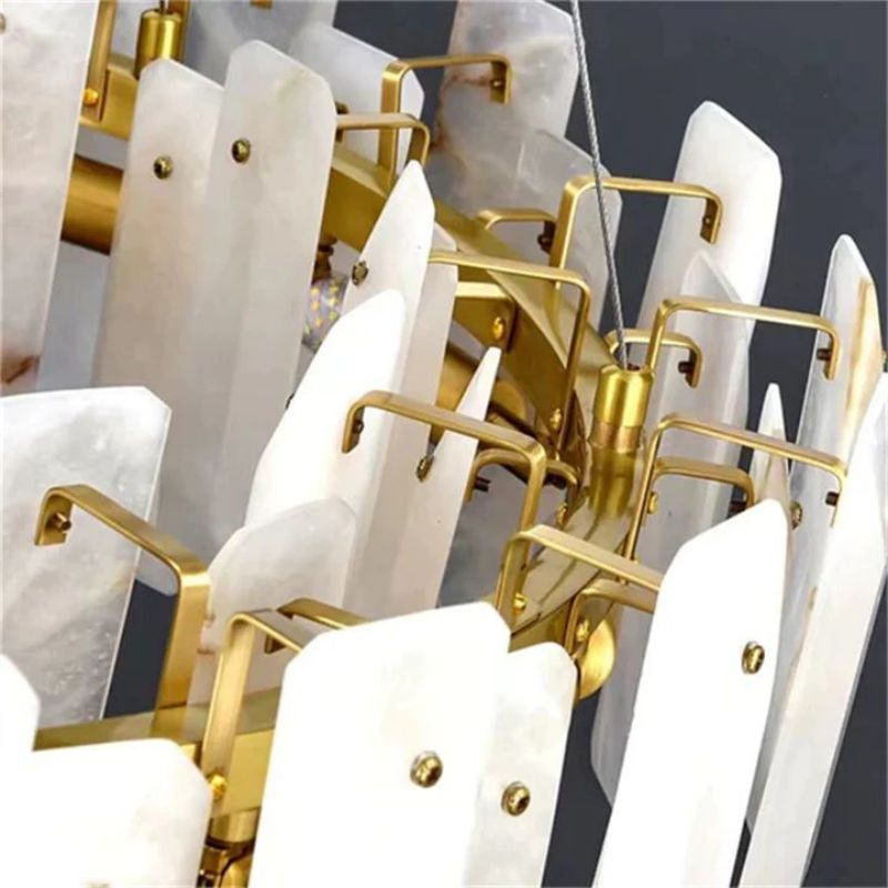 Dien Alabaster Round Chandelier-chandeliers for dining room,chandeliers for stairways,chandeliers for foyer,chandeliers for bedrooms,chandeliers for kitchen,chandeliers for living room-Manorlights