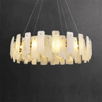 Dien Alabaster Round Chandelier-chandeliers for dining room,chandeliers for stairways,chandeliers for foyer,chandeliers for bedrooms,chandeliers for kitchen,chandeliers for living room-Manorlights
