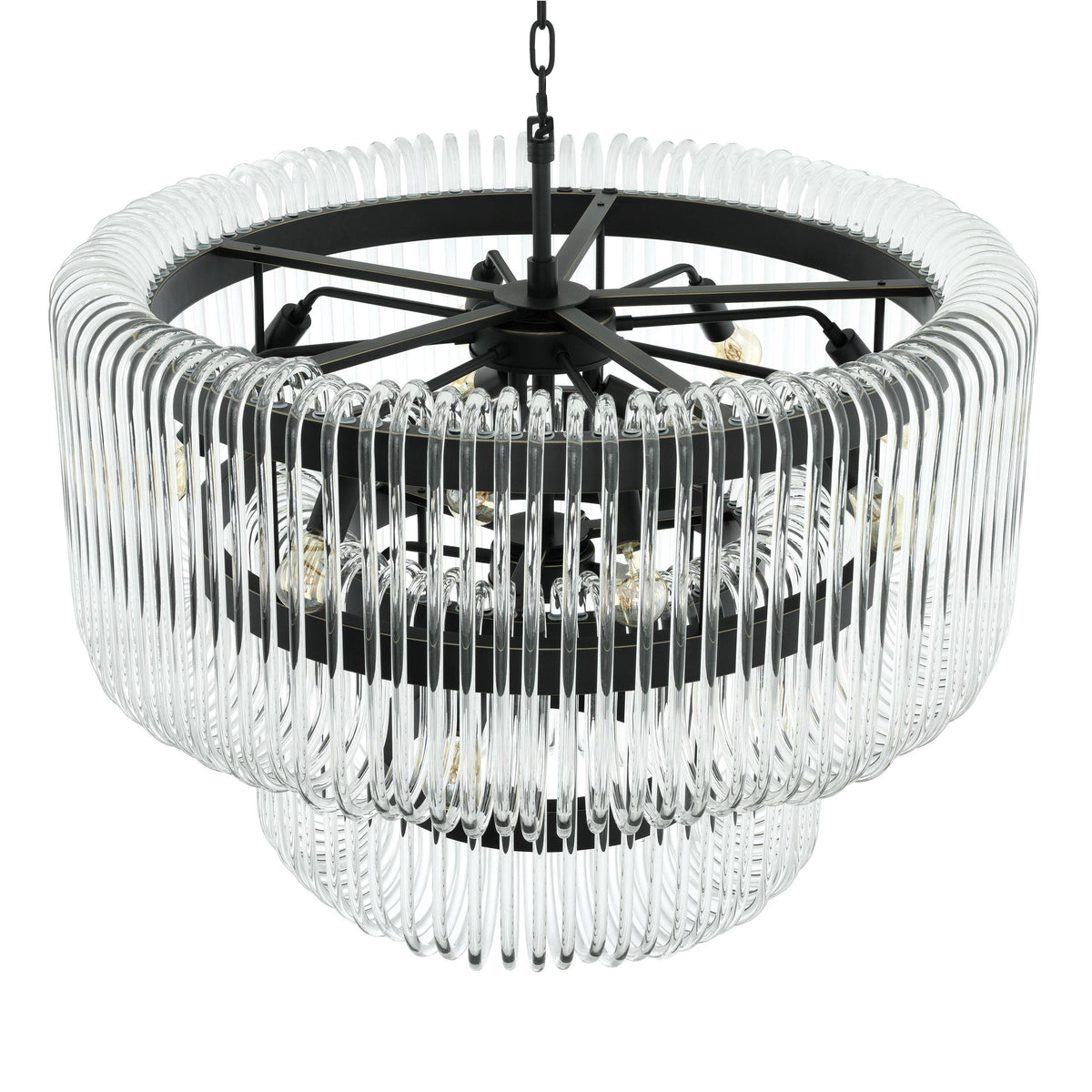 Sutton House Modern Glass Chandelier - Bronze