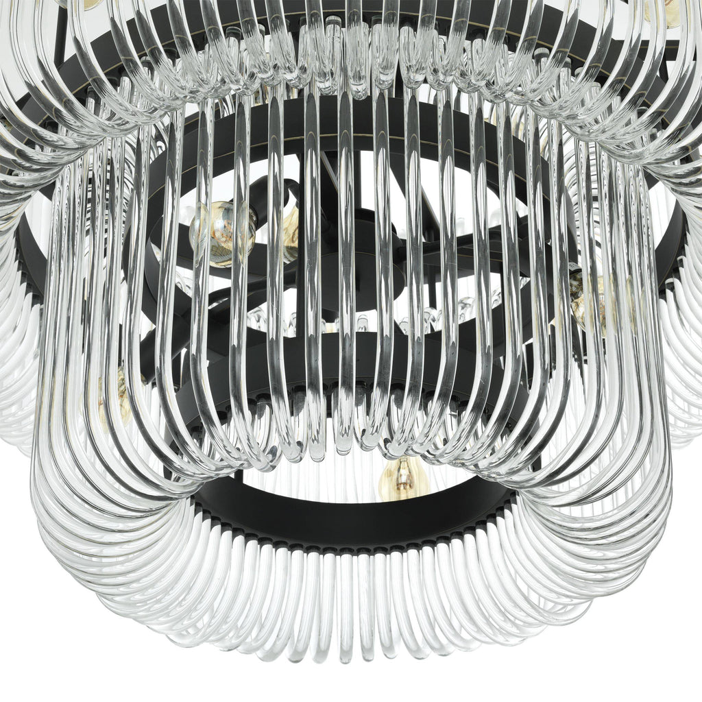 Sutton House Modern Glass Chandelier - Bronze