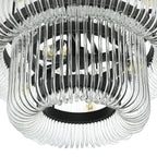 Sutton House Modern Glass Chandelier - Bronze