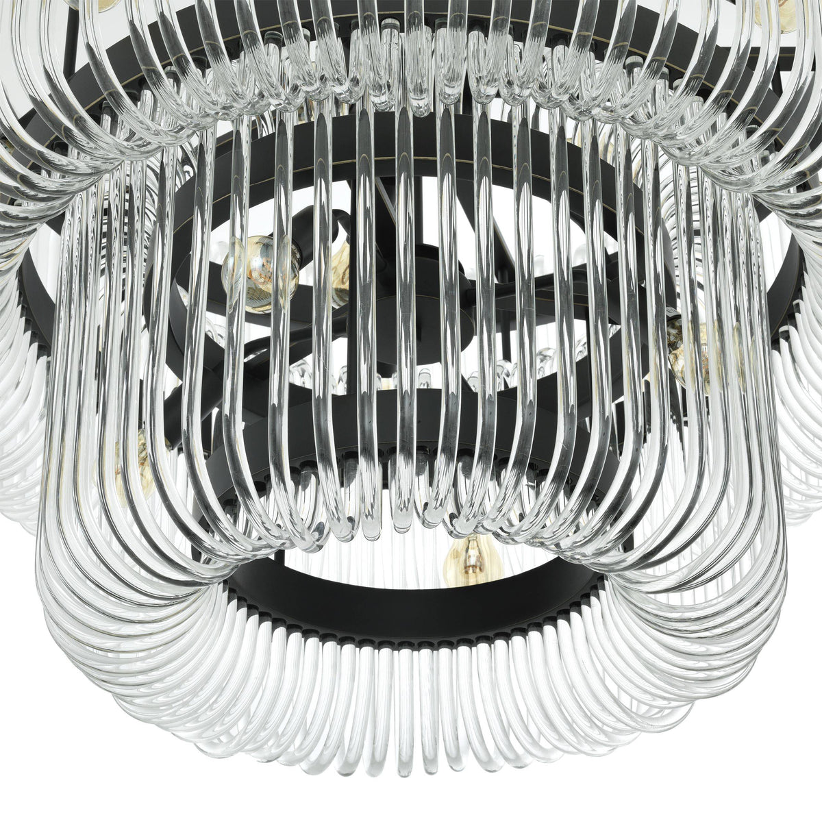 Sutton House Modern Glass Chandelier - Bronze