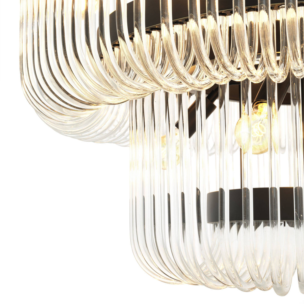 Sutton House Modern Glass Chandelier - Bronze
