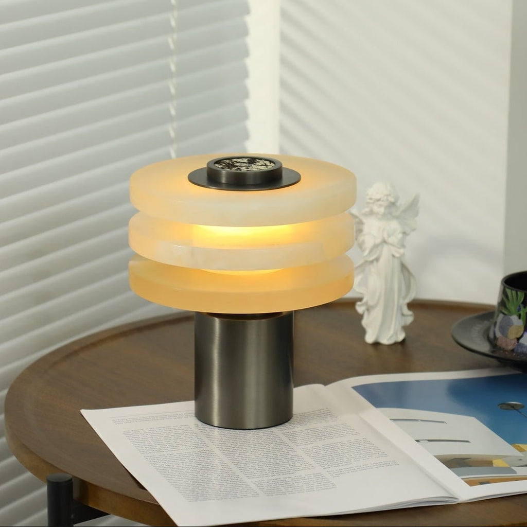 Tiered Obelisk Alabaster Table Lamp - Vakkerlight