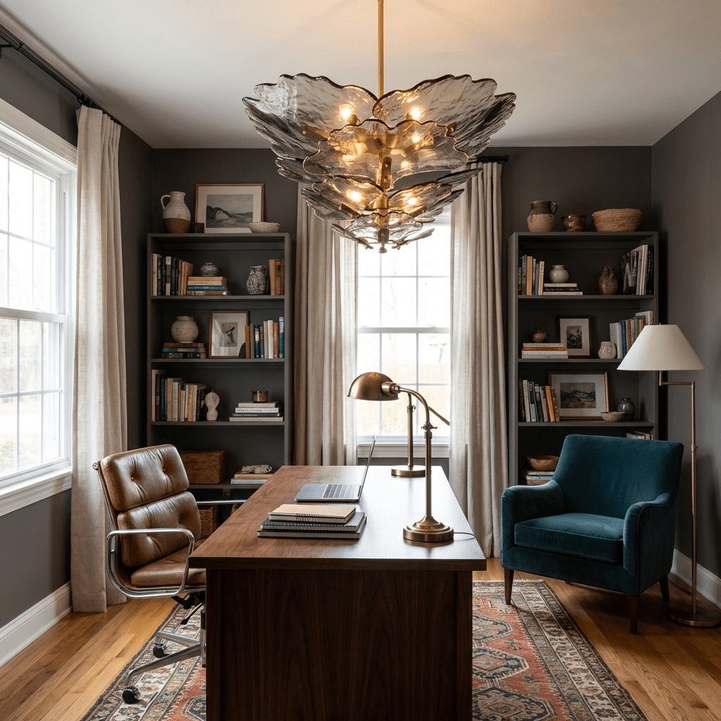 Verdant Petal Murano Glass Chandelier by Manor Lights