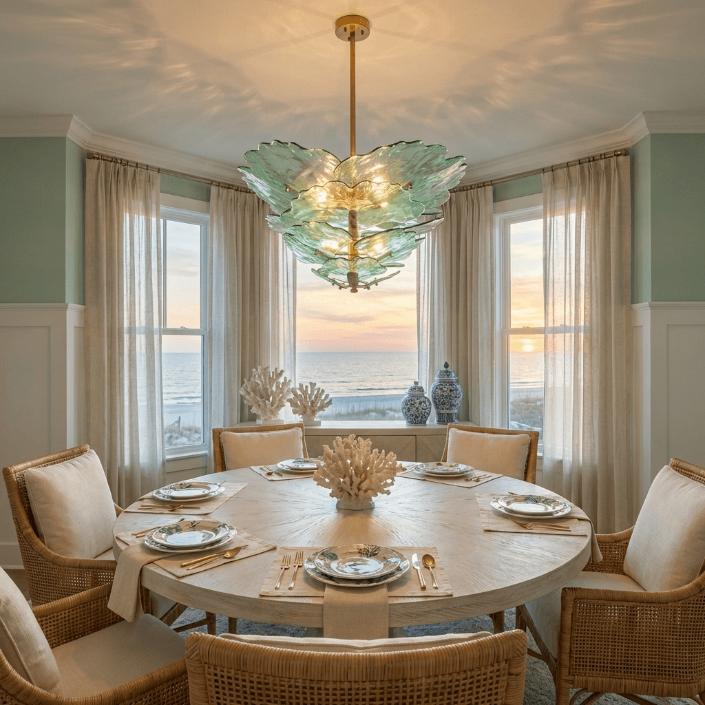 Verdant Petal Murano Glass Chandelier by Manor Lights
