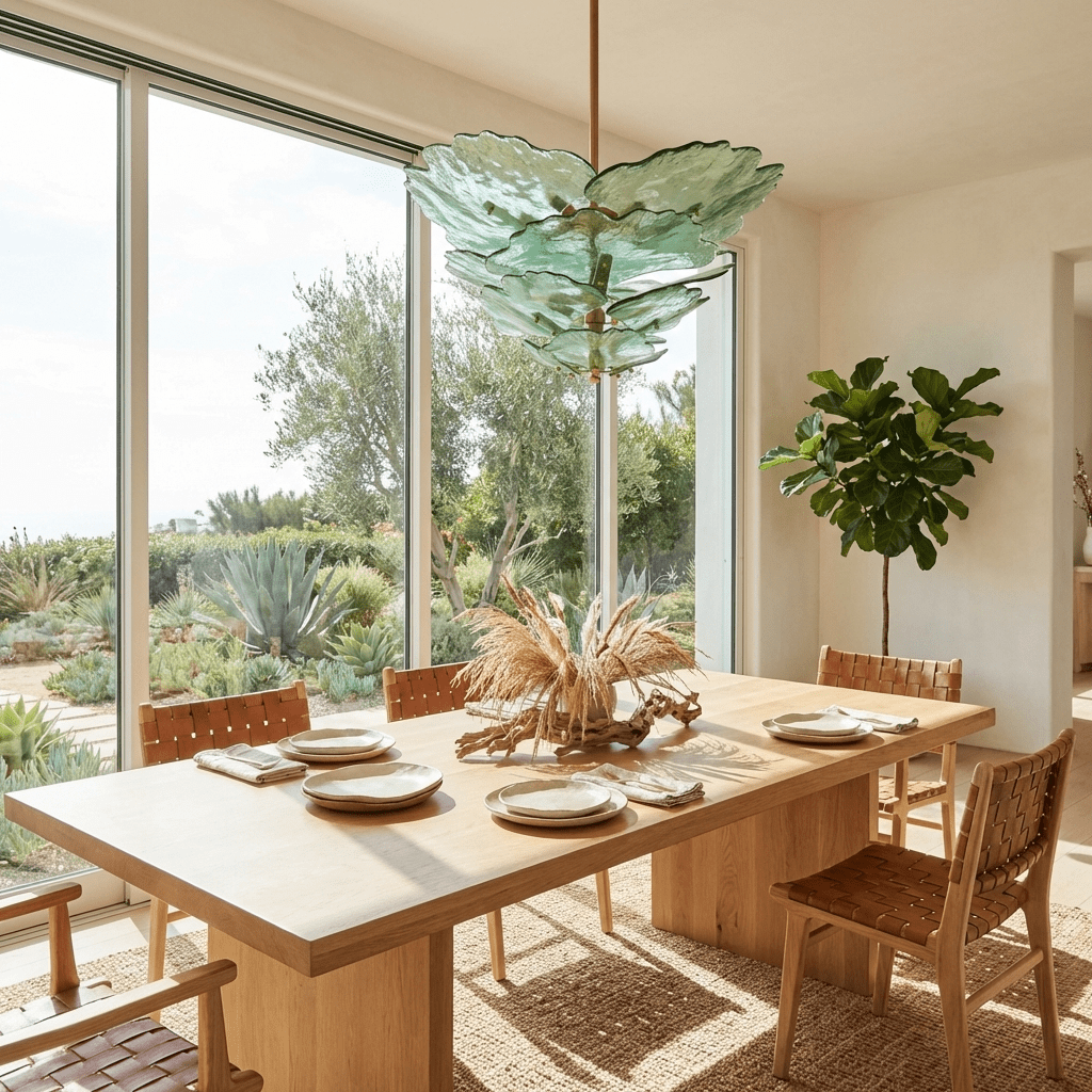 Verdant Petal Murano Glass Chandelier by Manor Lights