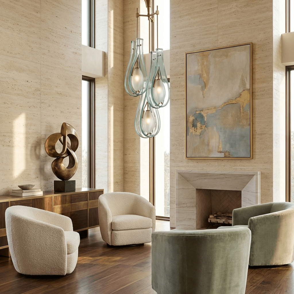 Verdelle Murano Glass Cascade Chandelier by Manor Lights