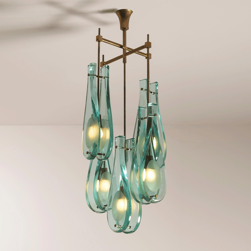 Verdelle Murano Glass Cascade Chandelier by Manor Lights