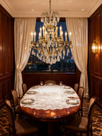 31'' Living Room Chandelier 12 Lights Antique Wrought Iron Crystal Chandelier Lighting WI01L12-吊灯-Manorlights