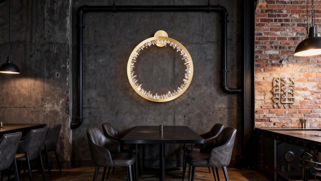 16'' Round Modern Wall Lamp Quartz Crystal Wall Sconce-壁灯-Manorlights