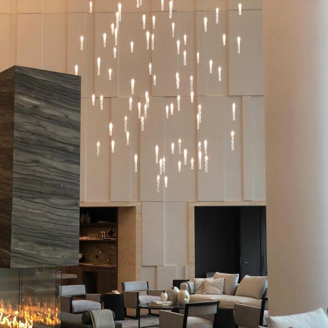 Wind Square Chandelier-Chandelier-Manorlights