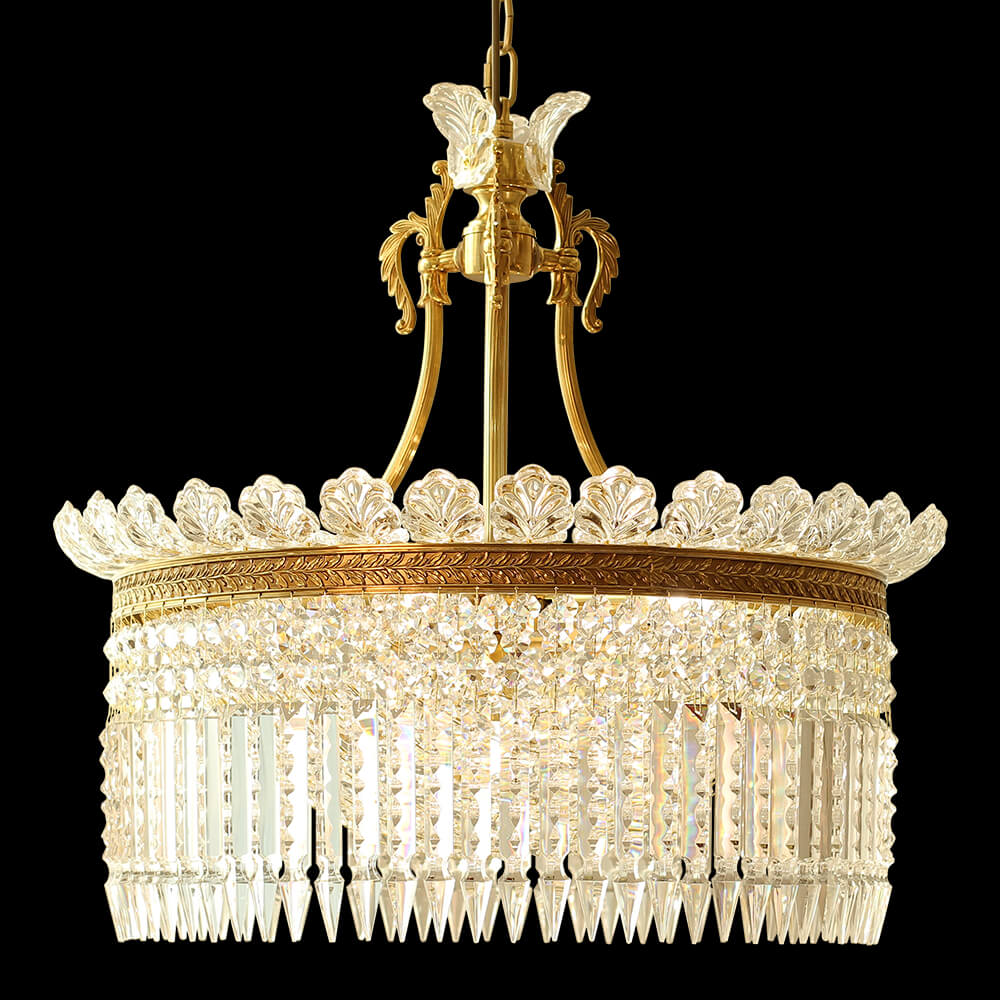 16-28 Inch Multiple Size Baccarat Inspired Copper and Crystal Chandelier Lighting-铜灯-Manorlights