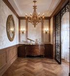 33X31 Inch 8 Lights Small Baroque Style Antique Copper Chandelier-铜灯-Manorlights